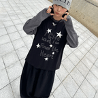 【袖色拼接】Star Heart Tee
