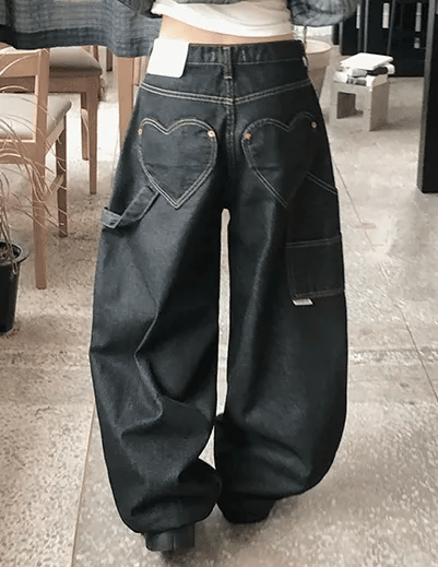 【🩶彎刀神褲】Heart Pocket Jeans
