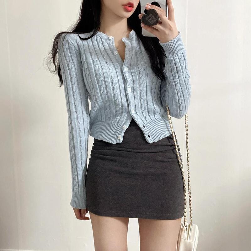 極舒適麻花針織外套