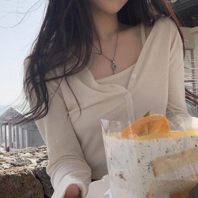 清爽背心開衫兩件套裝