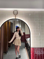 Y2K高腰單扣迷你裙