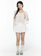 【溫柔透膚】Flower Button Cardigan