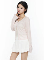 【溫柔透膚】Flower Button Cardigan