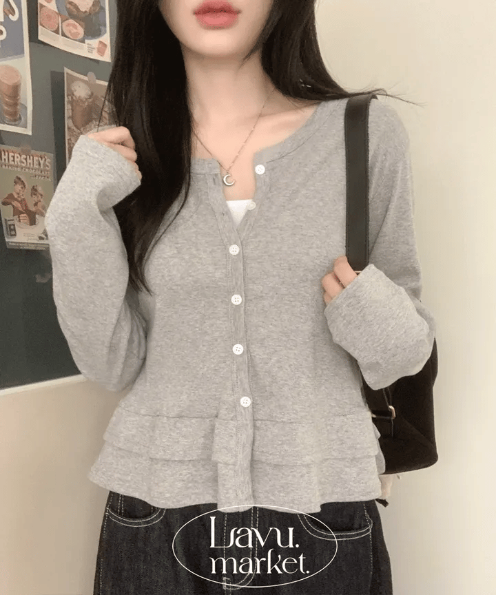 【🩶daily】Soft Frill Cardigan