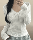 【🤍韓式波點風】Dot Lace Tee