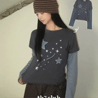 【層疊穿搭】Layered Star Patch Tee