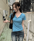 【清涼一夏】Aqua Side Shirring Tee