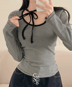 [Daily Y2K] Dangla Stripe Top 