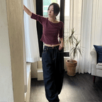 【顯瘦七分袖】Boat Neck Slim Tee