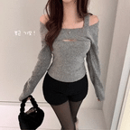 【疊穿顯瘦】Layered Off-Shoulder Knit