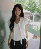 【夏日芭蕾風】Ribbon Puff Blouse