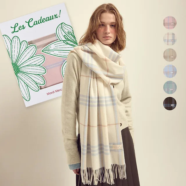 MARDI WOOL MUFFLER CHECK