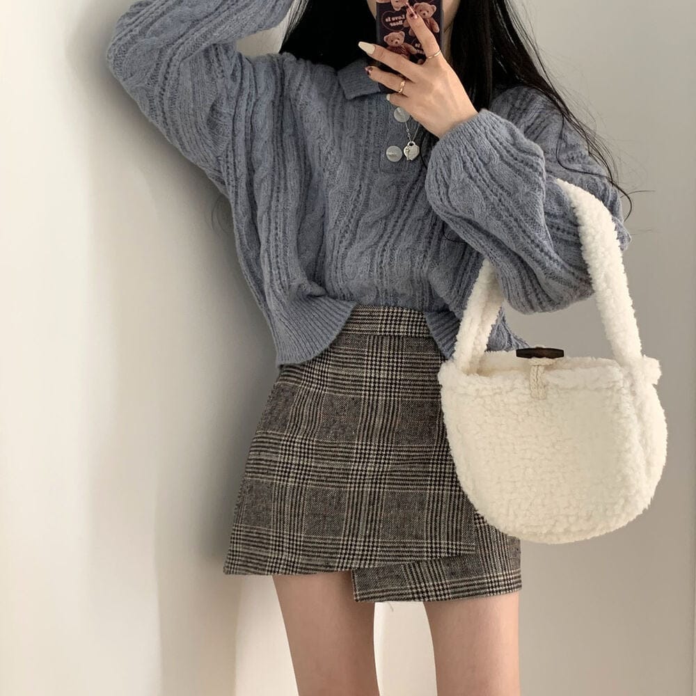 【🍷Christmas &amp; New Year PICK】Double-button collar cable knit top