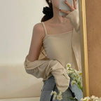 Refreshing vest and cardigan two-piece set