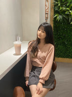 Subtle Off-Shoulder Long-Sleeve Set