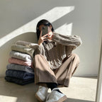 【🍷Christmas &amp; New Year PICK】Double-button collar cable knit top