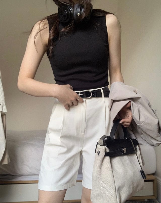 韓網自家製簡約修身背心