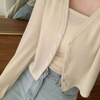 Refreshing vest and cardigan two-piece set