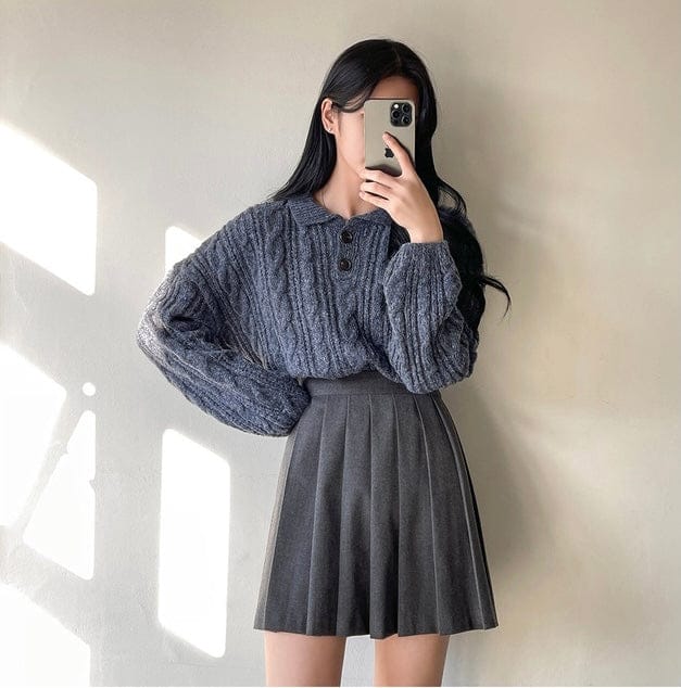 【🍷聖誕新年PICK】雙扣領麻花針織上衣