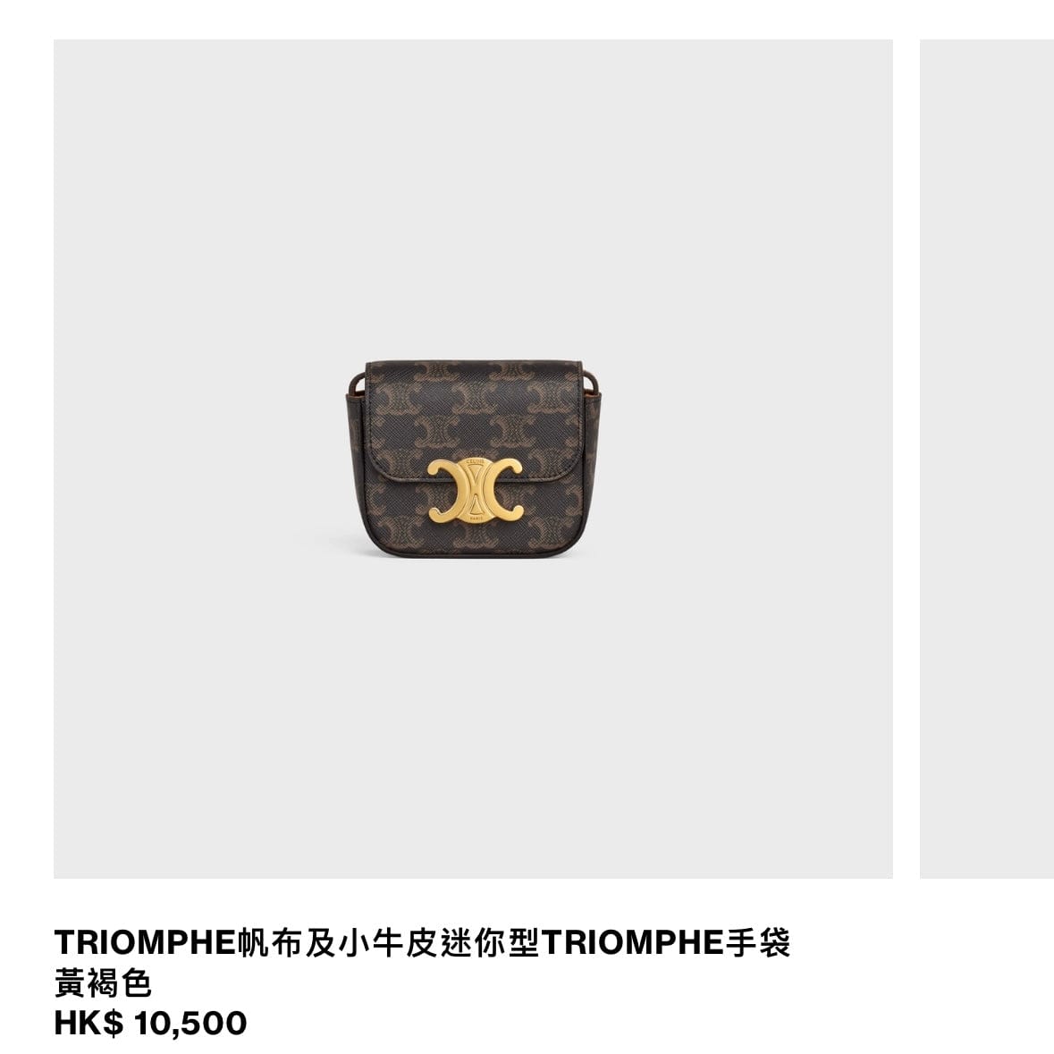 (現貨)CELINE TRIOMPHE帆布及小牛皮迷你型TRIOMPHE手袋