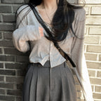 Refreshing vest and cardigan two-piece set