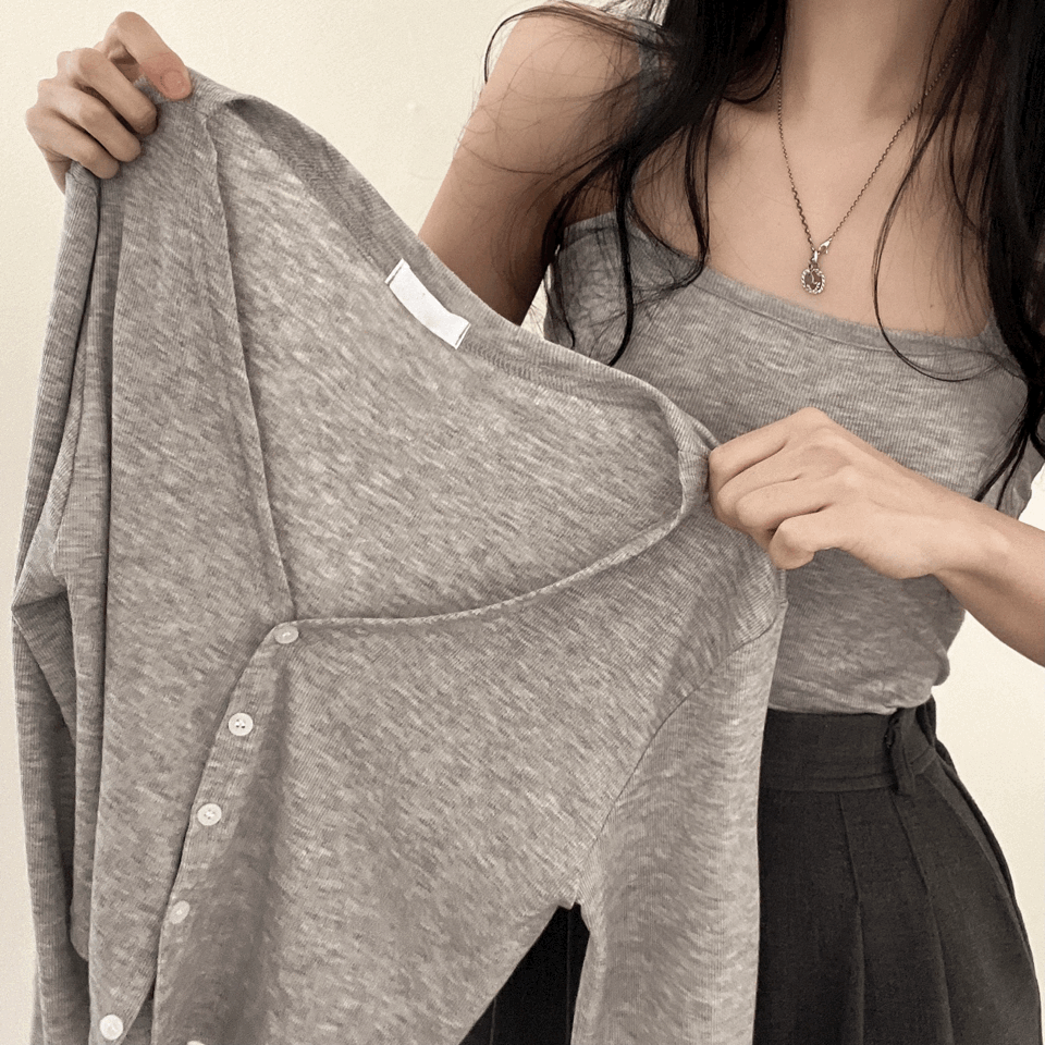 清爽背心開衫兩件套裝