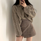 【🍷Christmas &amp; New Year PICK】Double-button collar cable knit top