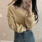 Subtle Off-Shoulder Long-Sleeve Set