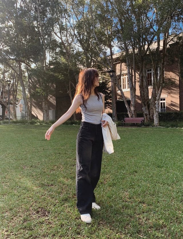 韓網自家製簡約修身背心