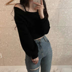 Subtle Off-Shoulder Long-Sleeve Set