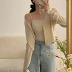 Refreshing vest and cardigan two-piece set