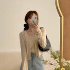 Refreshing vest and cardigan two-piece set