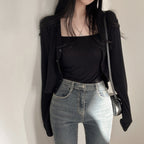 Refreshing vest and cardigan two-piece set