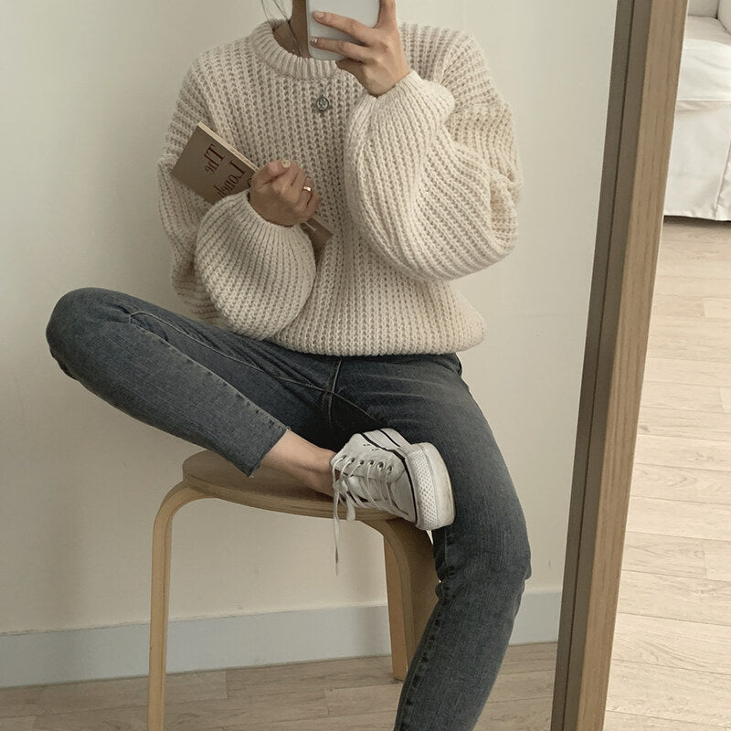 【🍷Christmas &amp; New Year PICK】Cream Puff Pastry Knit Top