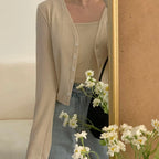 Refreshing vest and cardigan two-piece set