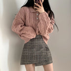 【🍷Christmas &amp; New Year PICK】Double-button collar cable knit top