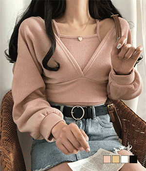 Subtle Off-Shoulder Long-Sleeve Set