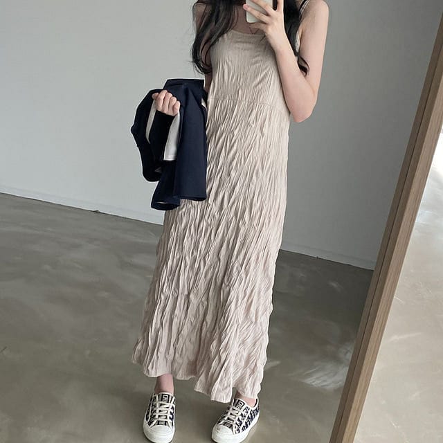 Ruffled camisole maxi dress