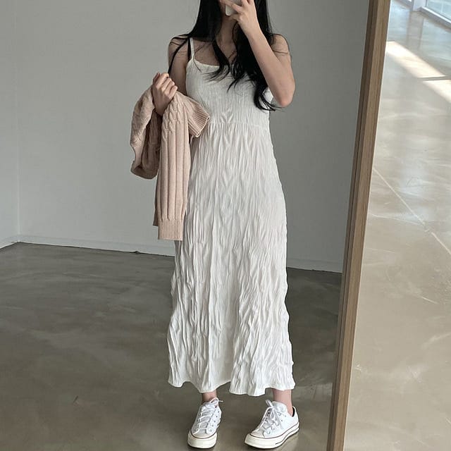 Ruffled camisole maxi dress