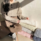 【🍷Christmas &amp; New Year PICK】Double-button collar cable knit top