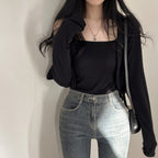 Refreshing vest and cardigan two-piece set