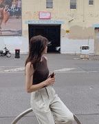 Korean website homemade simple slim-fit vest 