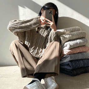 【🍷Christmas &amp; New Year PICK】Double-button collar cable knit top